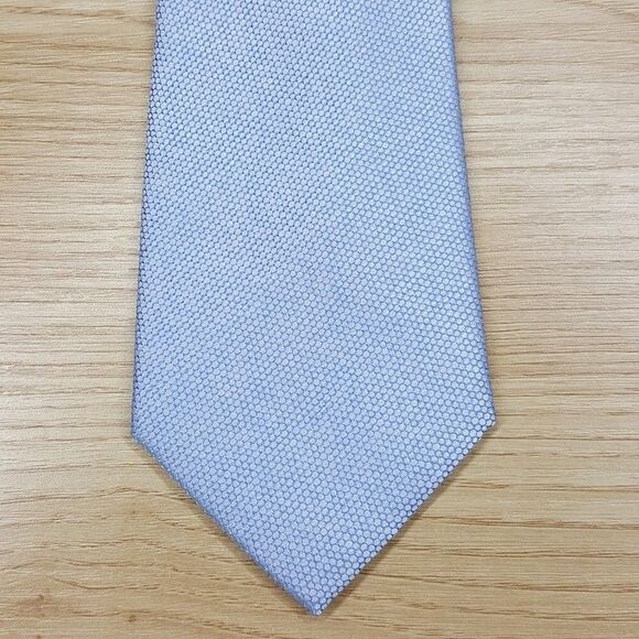 CALVIN KLEIN Mens Neck Tie Blue Textured Silk Blend Pointed Classic - Picture 1 of 6